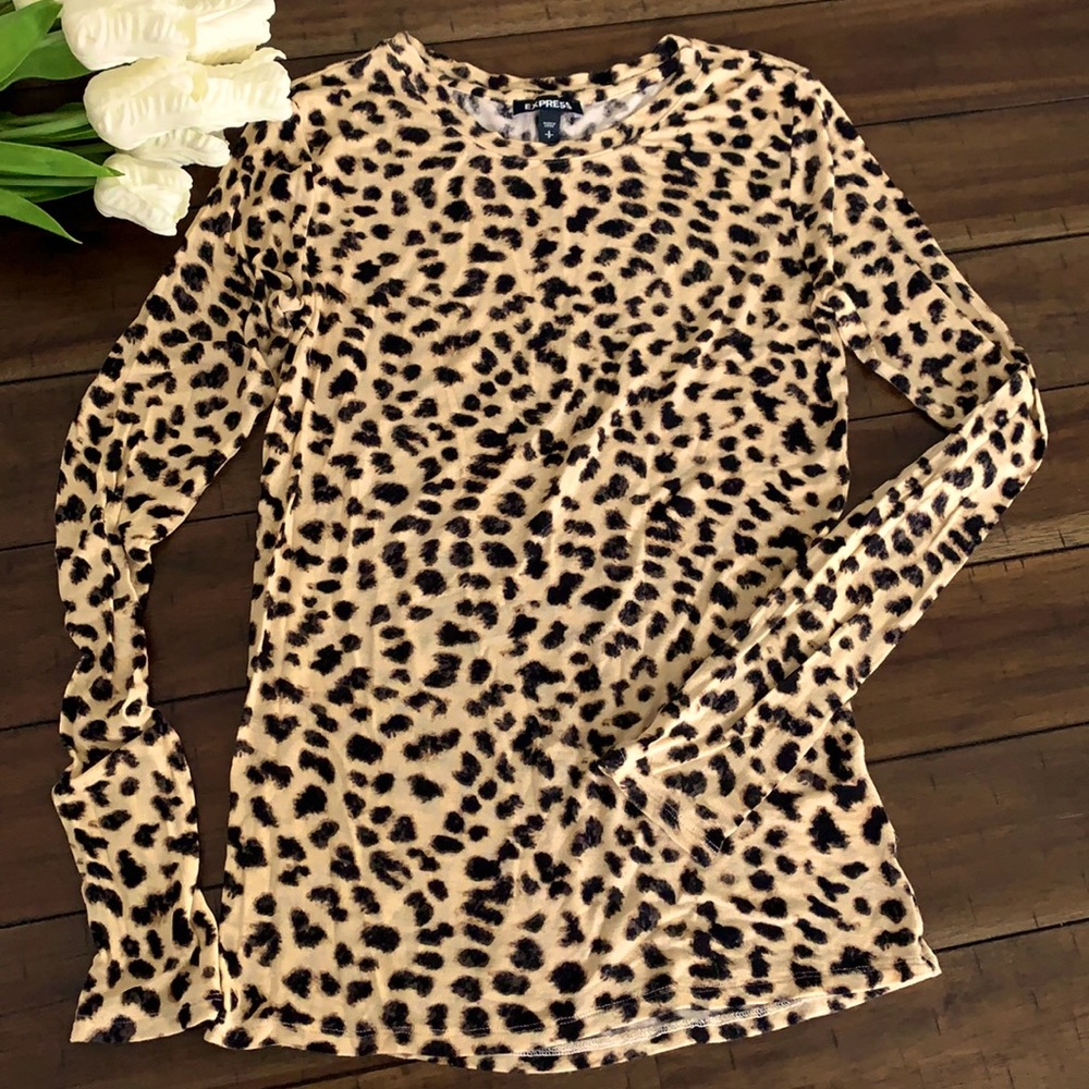 Express Animal Print Long Sleeve Top S
